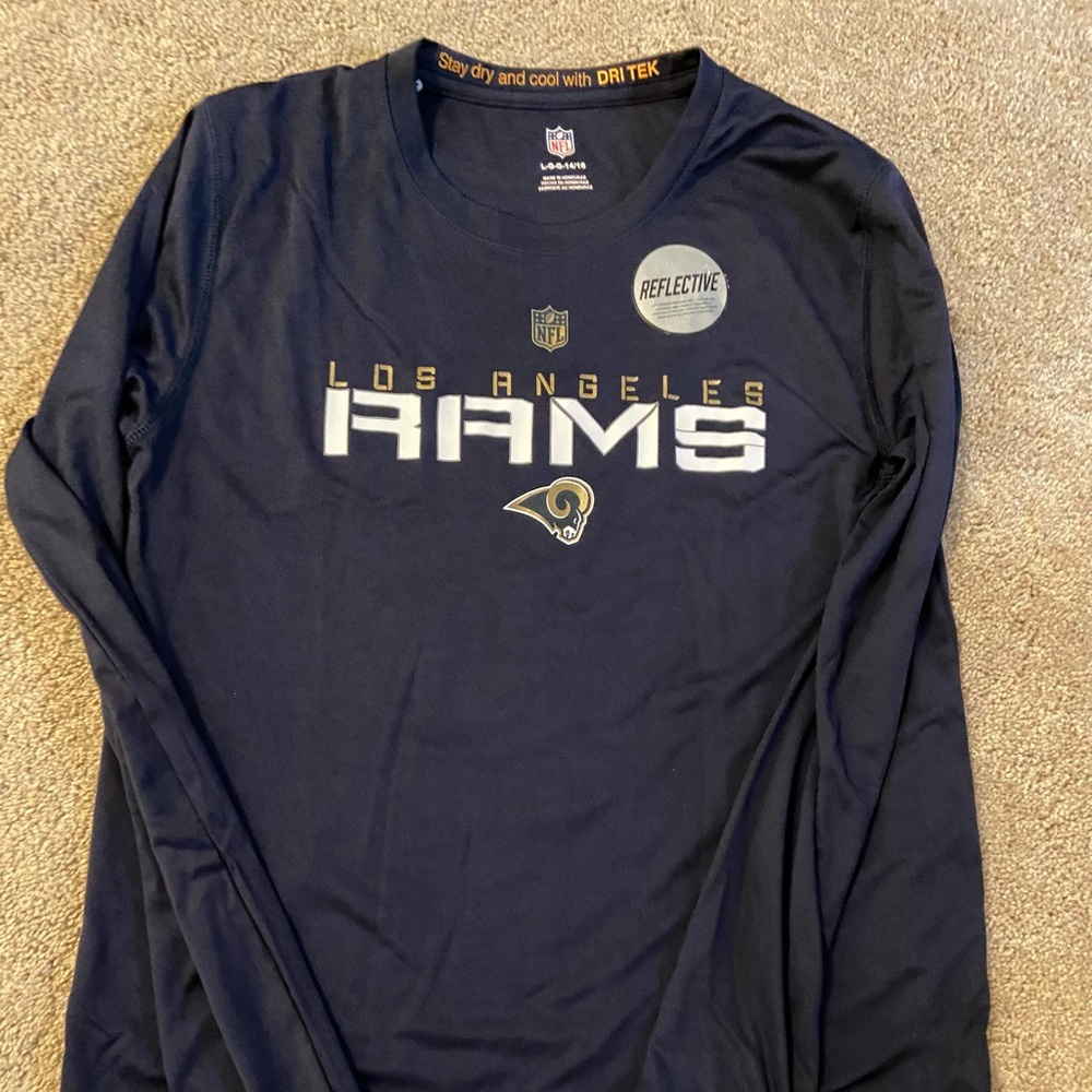 LA Rams long sleeve dri fit long sleeve shirt youth Large